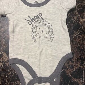 Sharp Hedgehog Print Baby Bodysuit
